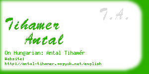 tihamer antal business card